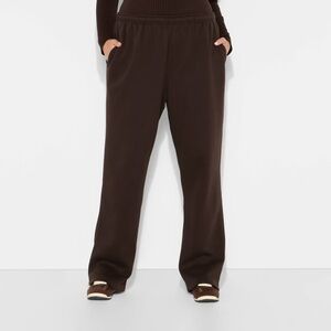 Women's Brown Flare Fleece Sweatpants